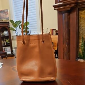 Nine West Brown Genuine Leather Bucket-Style Shoulder Bag, Very Soft